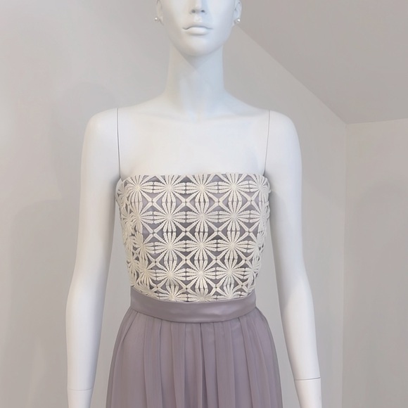 SAMPLE SALE NWT LELA ROSE SIZE 10 Taupe. Venice + iridescent chiffon. Pristine. - Picture 3 of 7